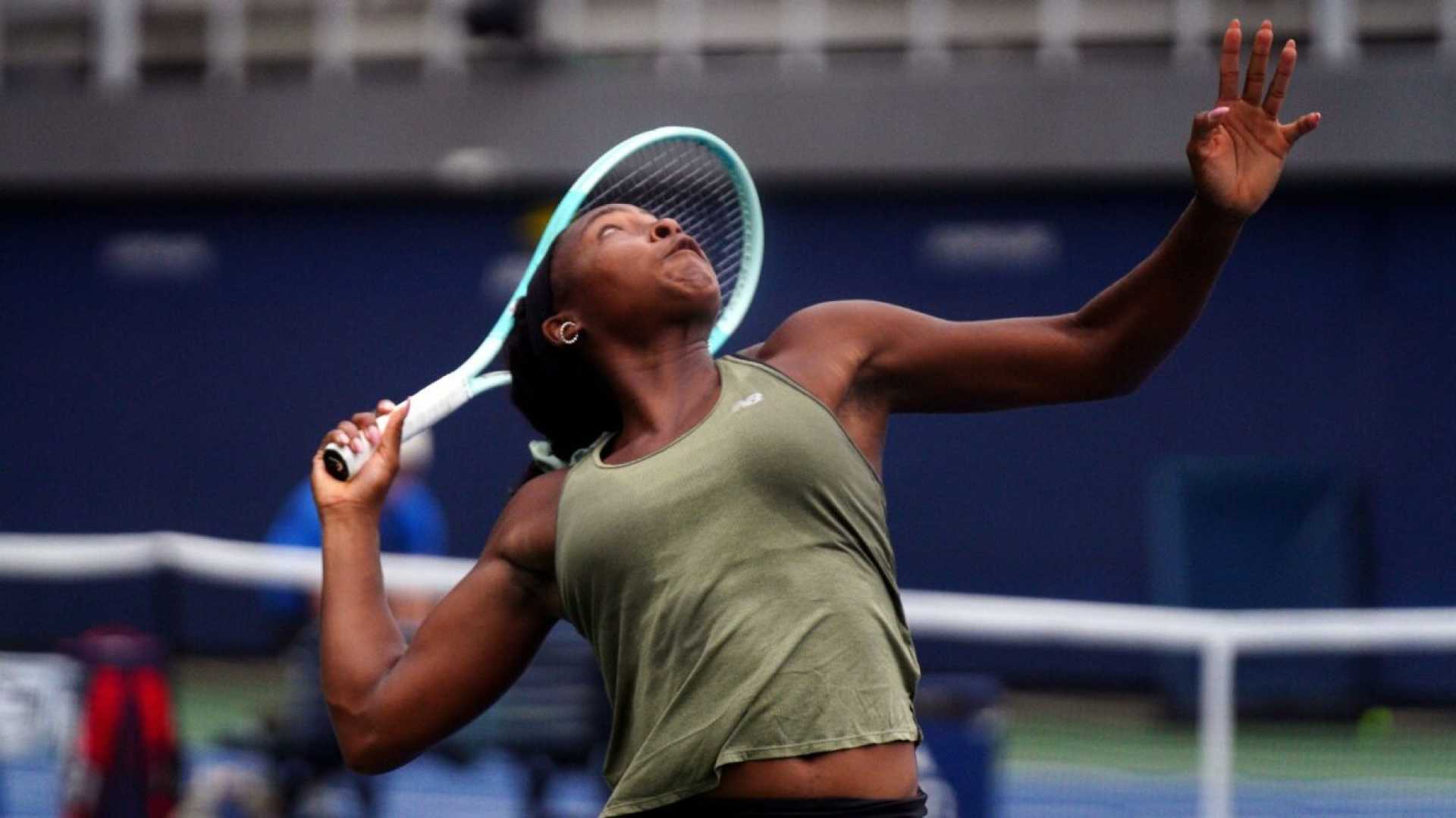 Coco Gauff Tennis Practice Serve