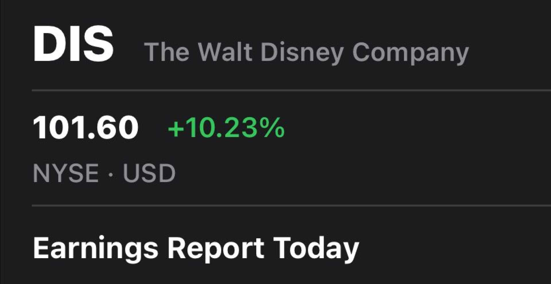 Disney Earnings Report Announcement