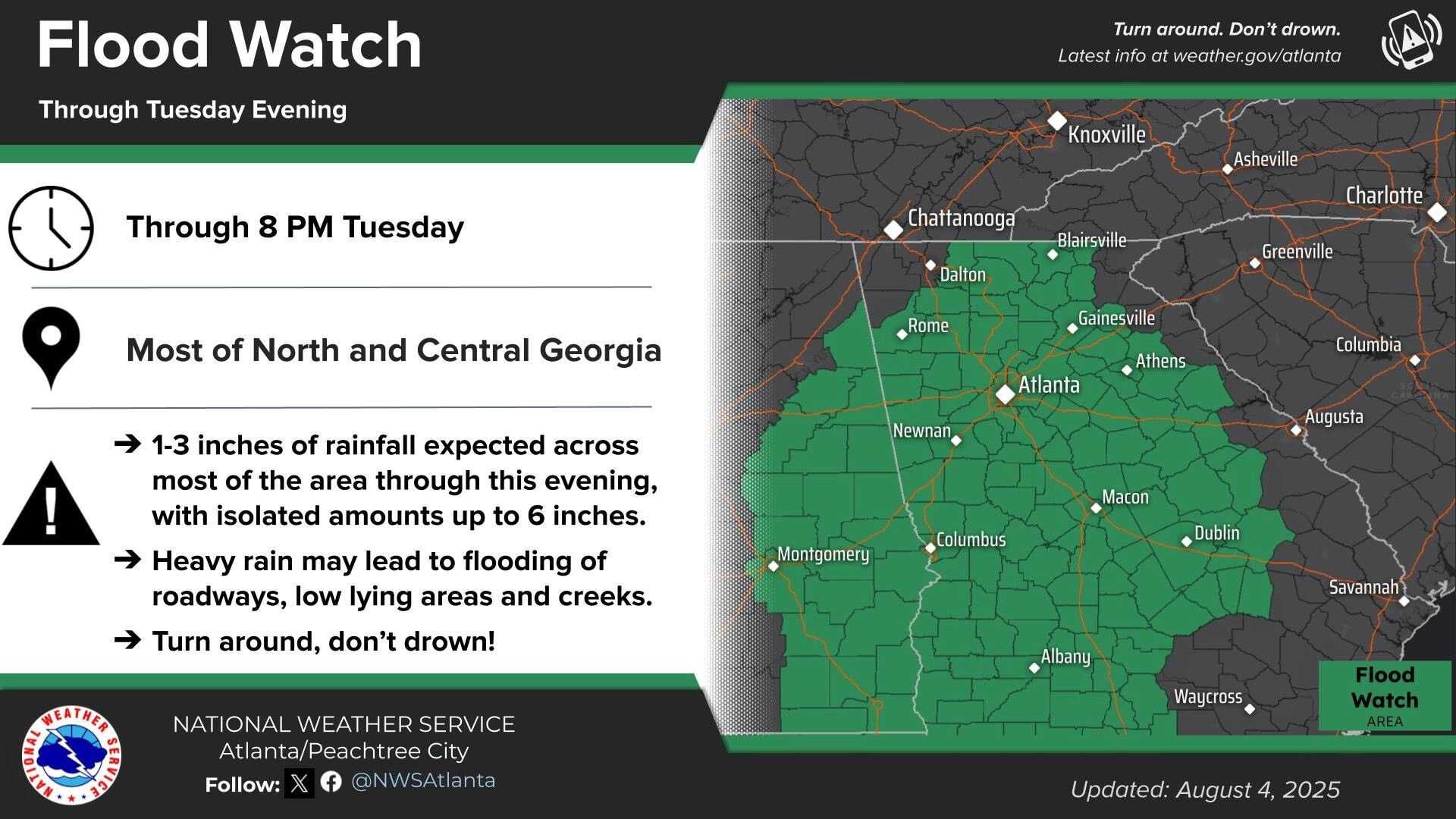 Flood Watch Weather Alerts Georgia Colorado