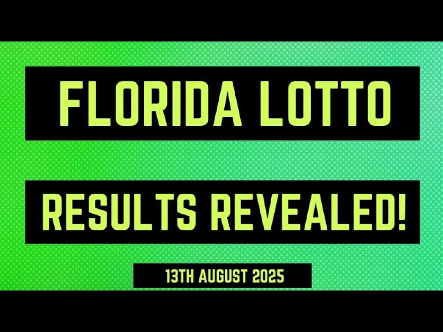 Florida Lottery Draw Results August 2025