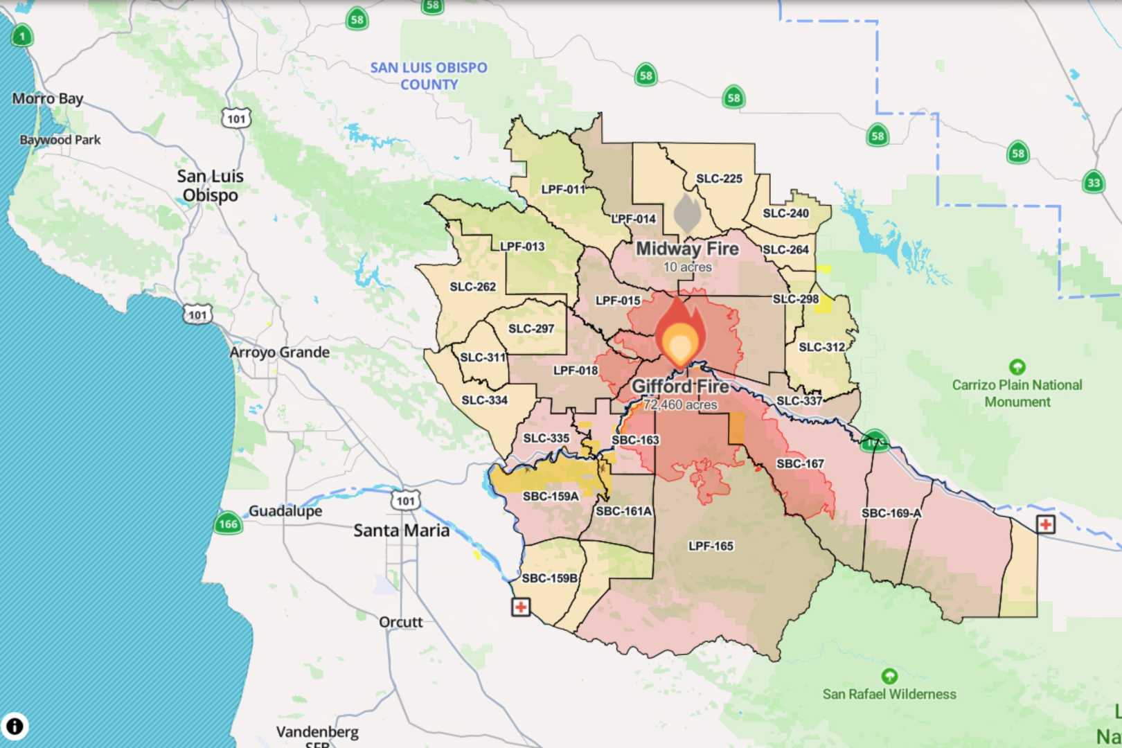 Gifford Fire California Evacuation Orders