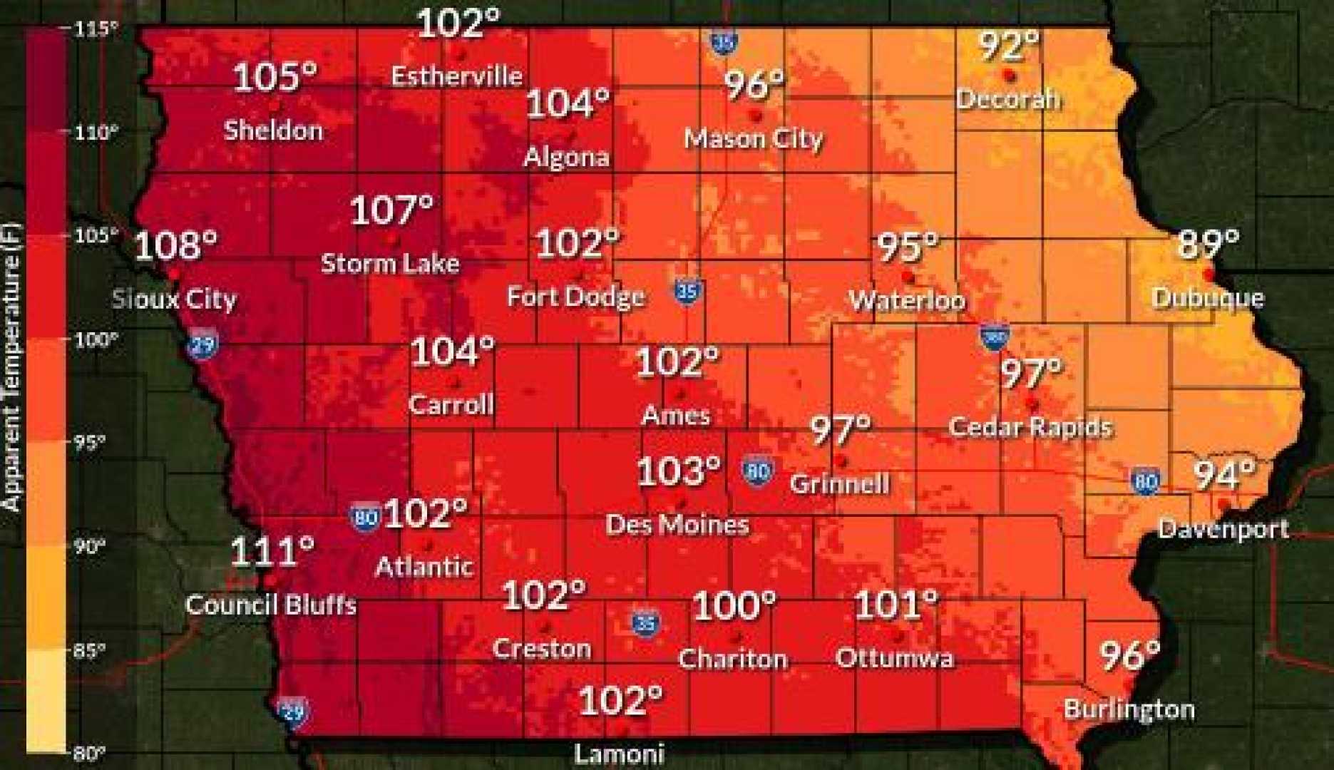 Iowa Weather Storms Heat Index
