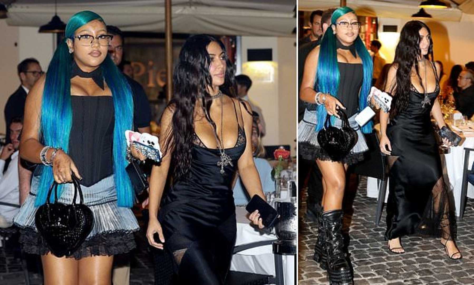 Kim Kardashian North West Dinner Rome Fashion