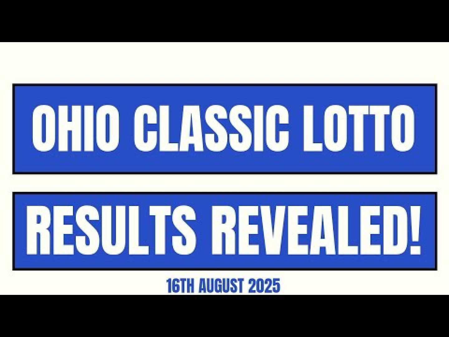Michigan Ohio Lottery Results August 2025