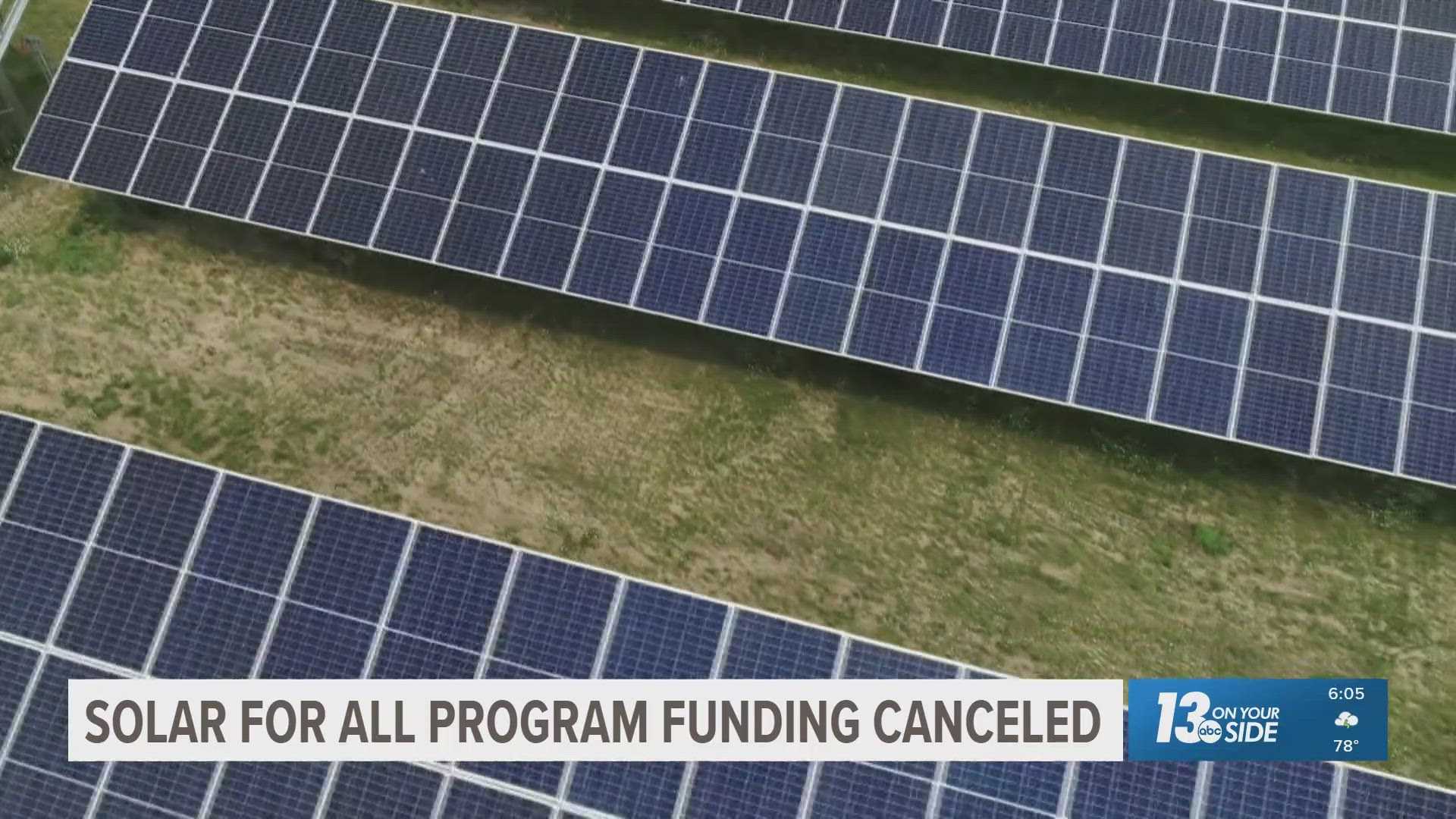Michigan Solar Energy Grant Cancellation