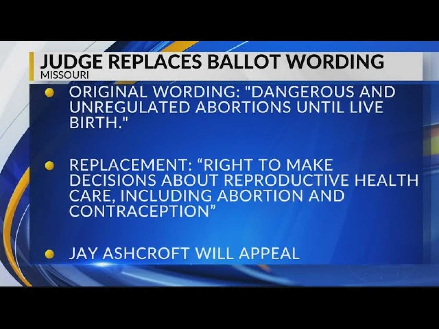 Missouri Judge Reproductive Healthcare Ballot