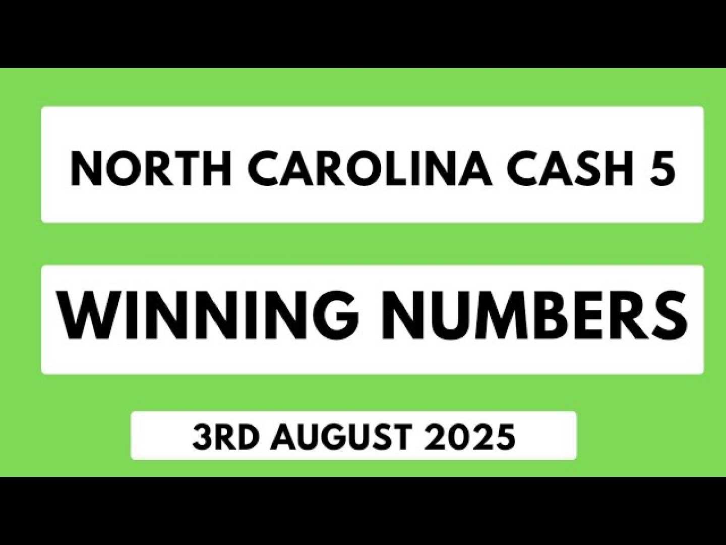 North Carolina Lottery Results August 2025