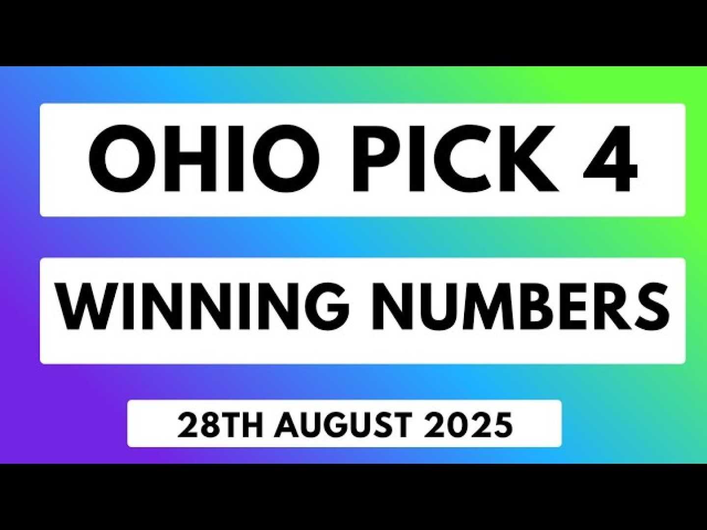 Ohio Lottery Results August 28 2025