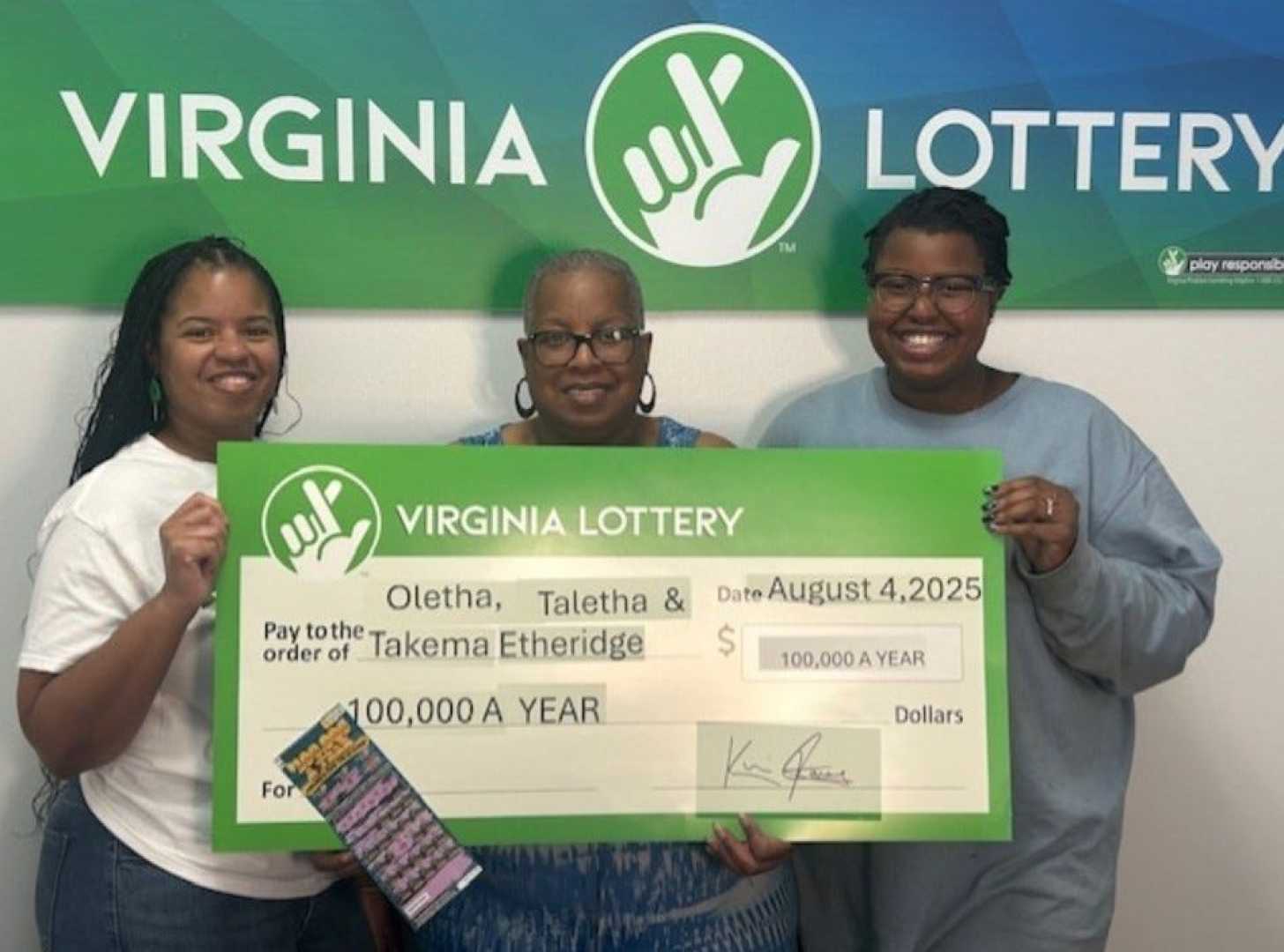 Oletha Etheridge Virginia Lottery Winner