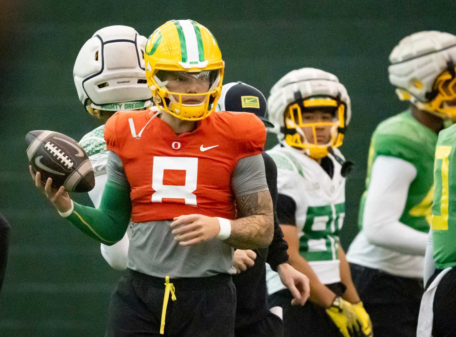 Oregon Ducks Football Players Practice