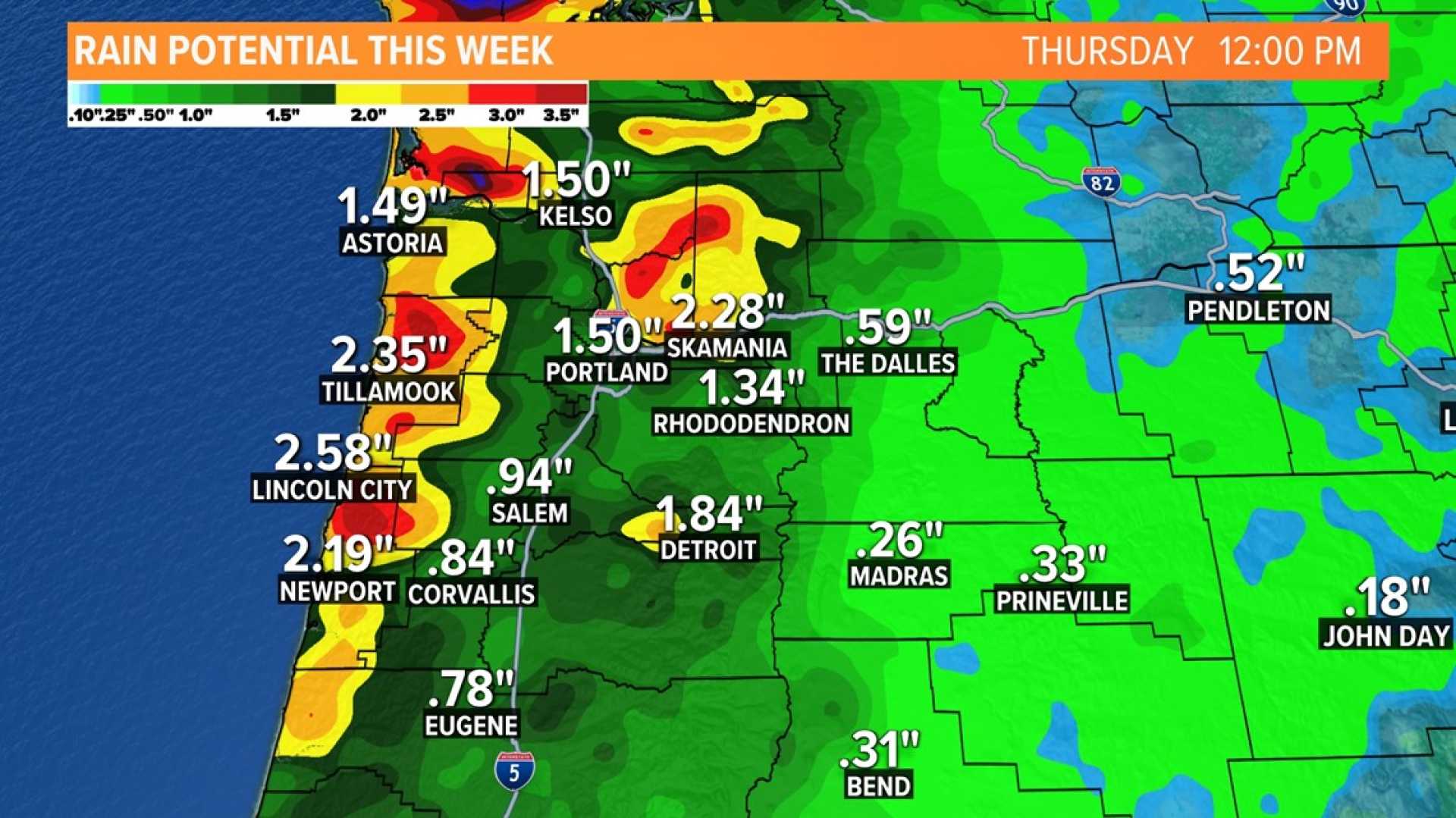 Portland Oregon Weather Forecast Rain