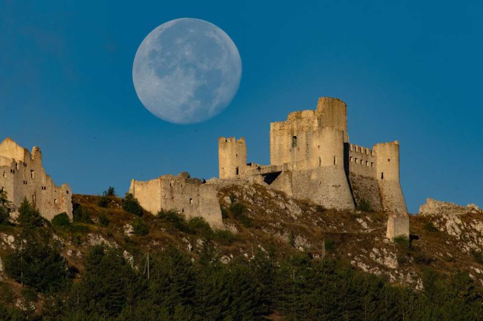 Sturgeon Moon Over Rocca Calascio Castle
