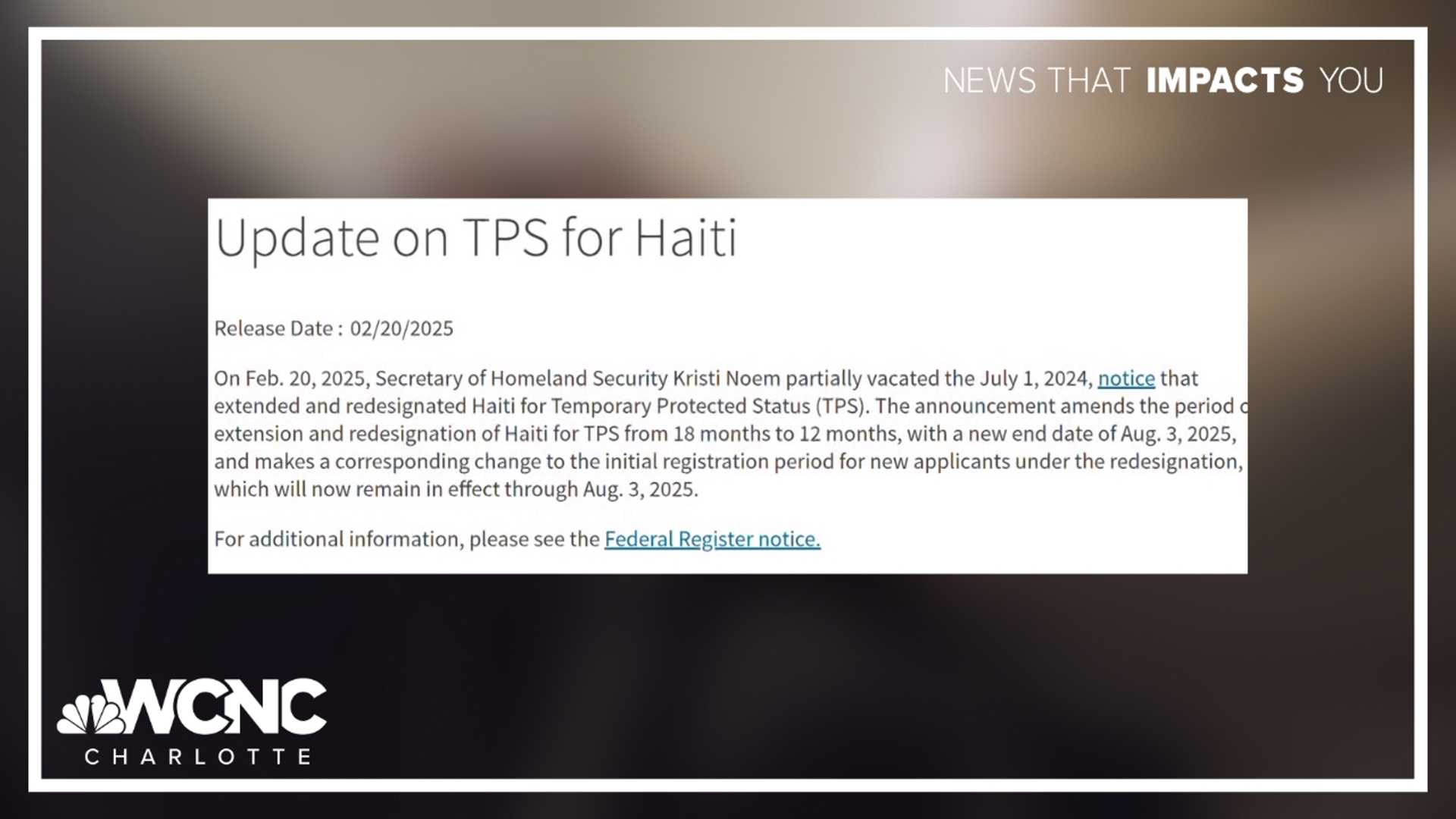 Temporary Protected Status Extension News