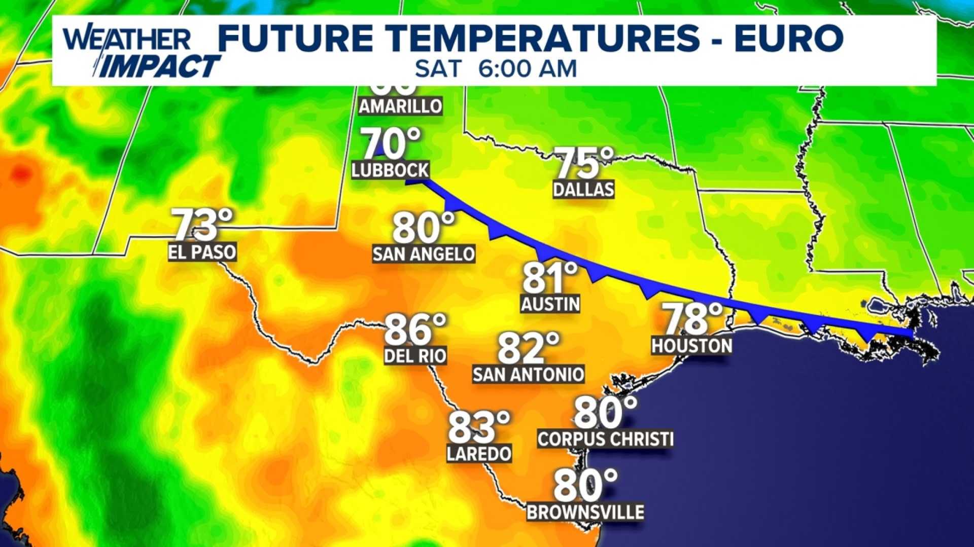 Texas Cold Front Weather Forecast
