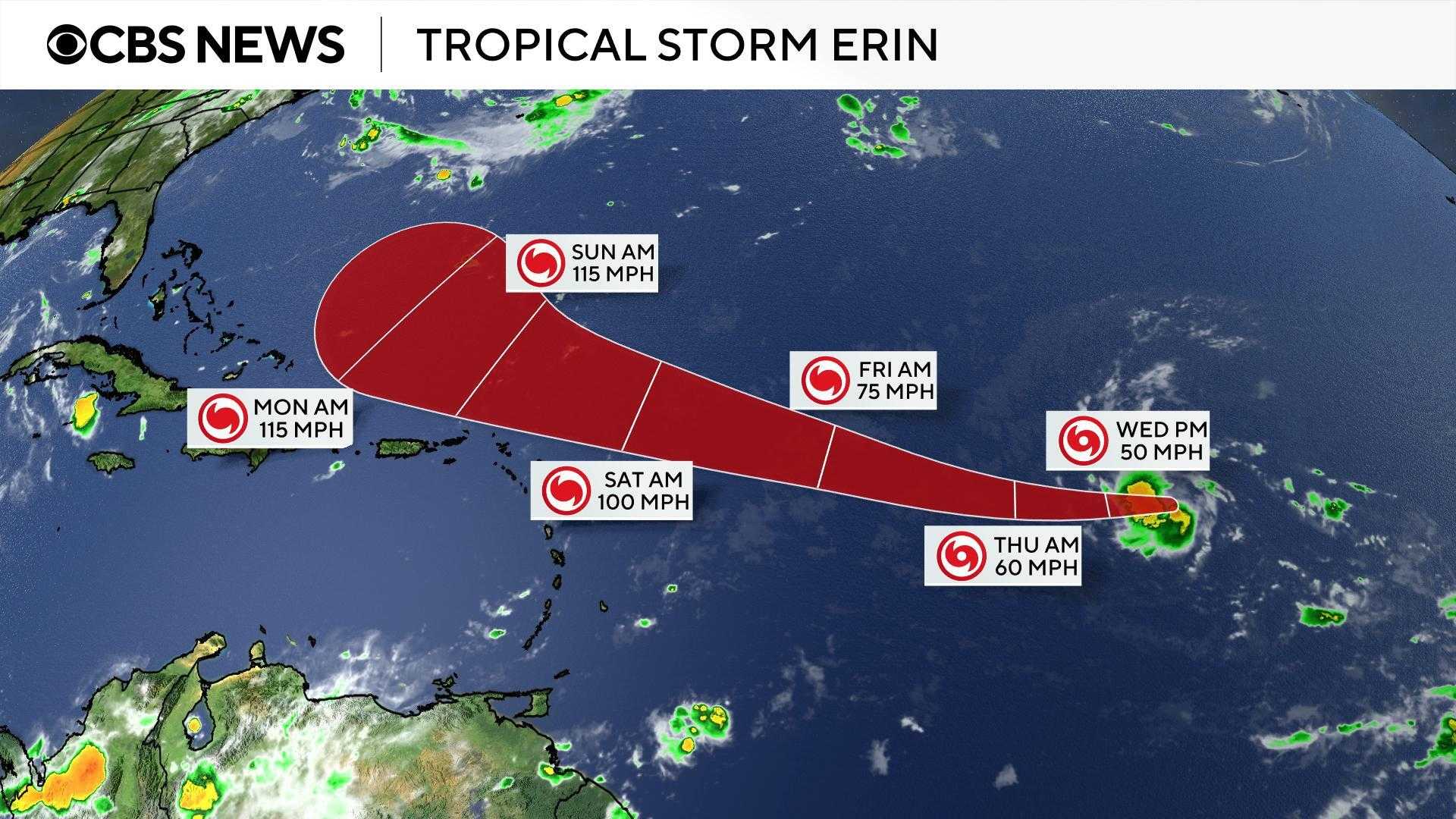 Tropical Storm Erin News
