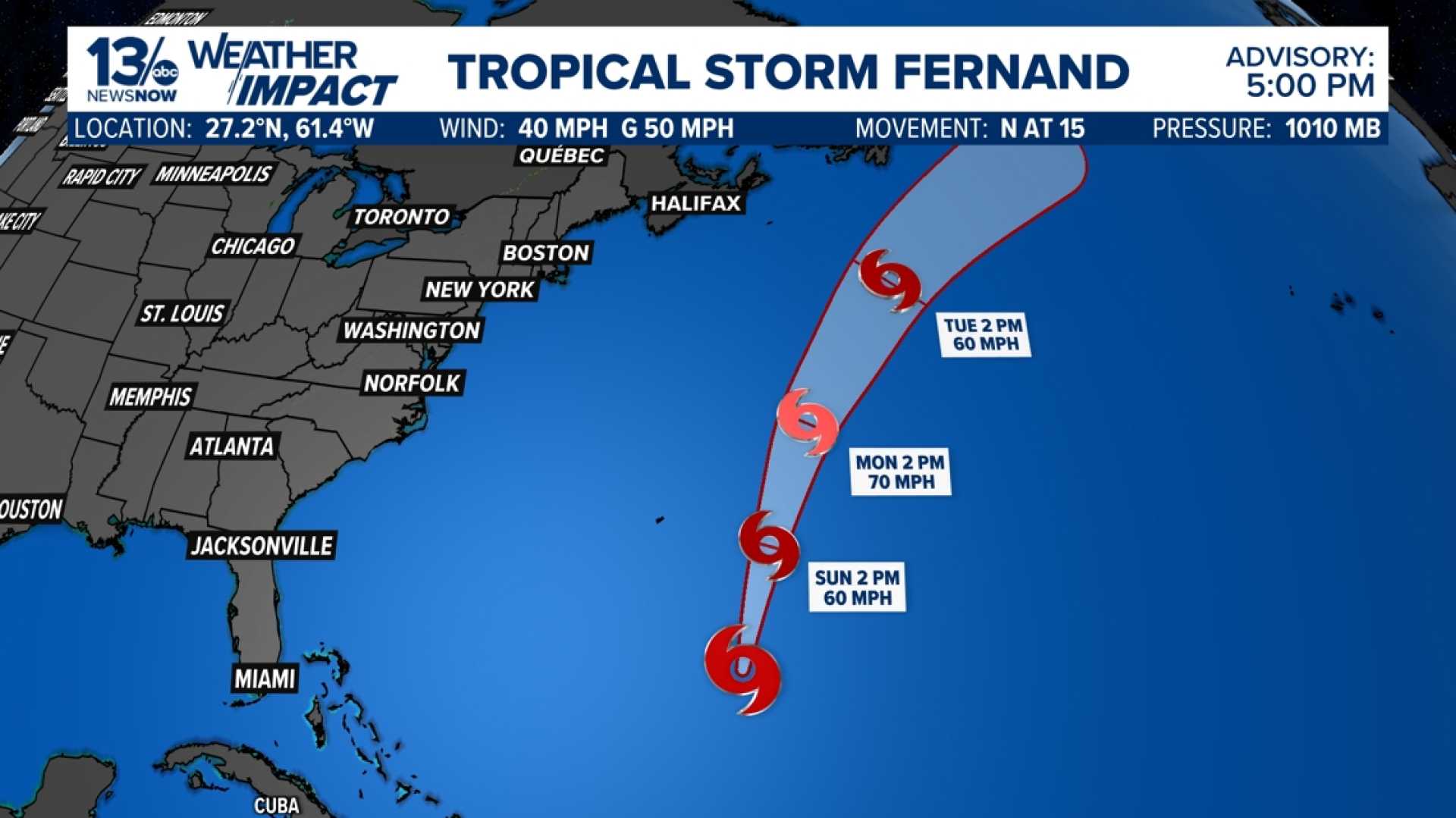 Tropical Storm Fernand Formation August 2025