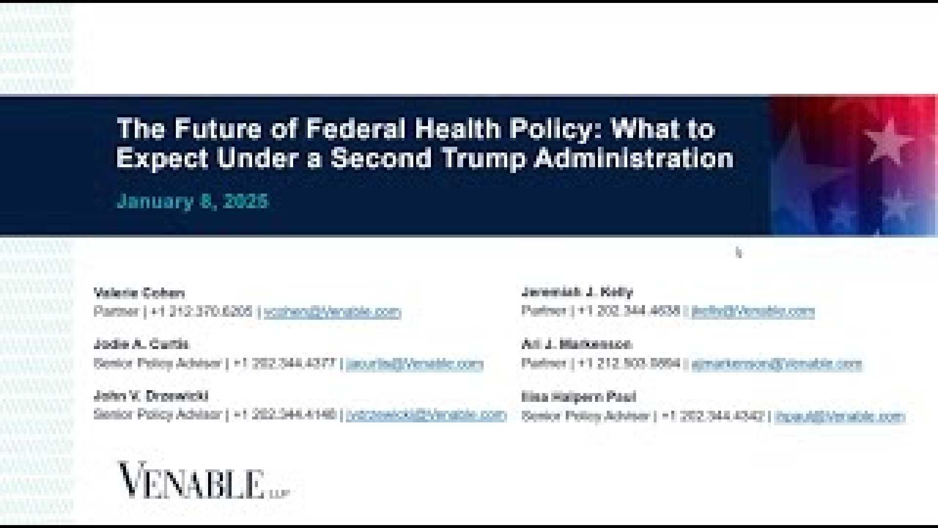 Trump Administration Health Strategy 2025