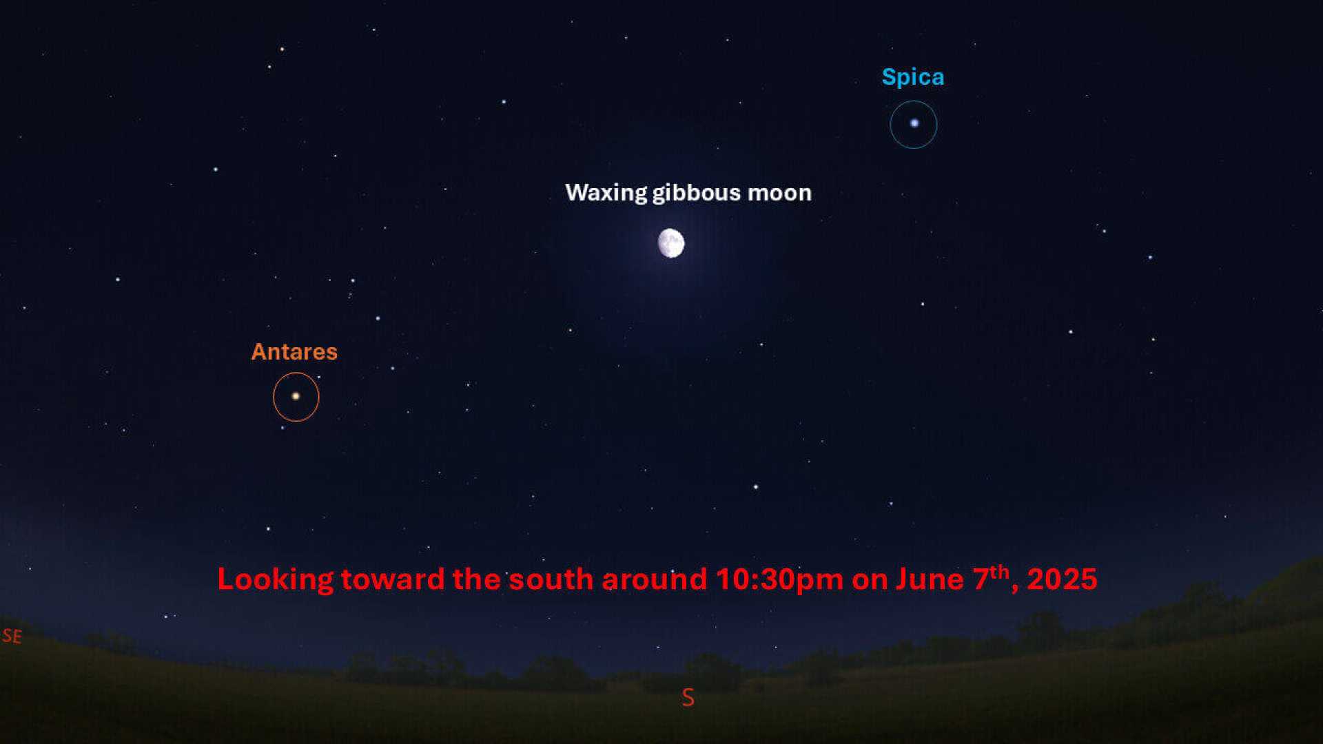 Waxing Gibbous Moon Antares Alignment