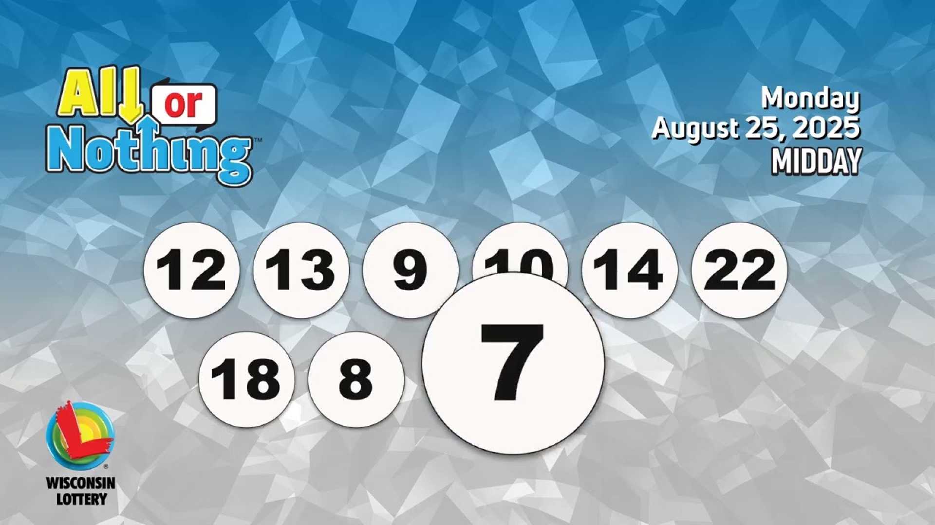Wisconsin Lottery Results August 25 2025