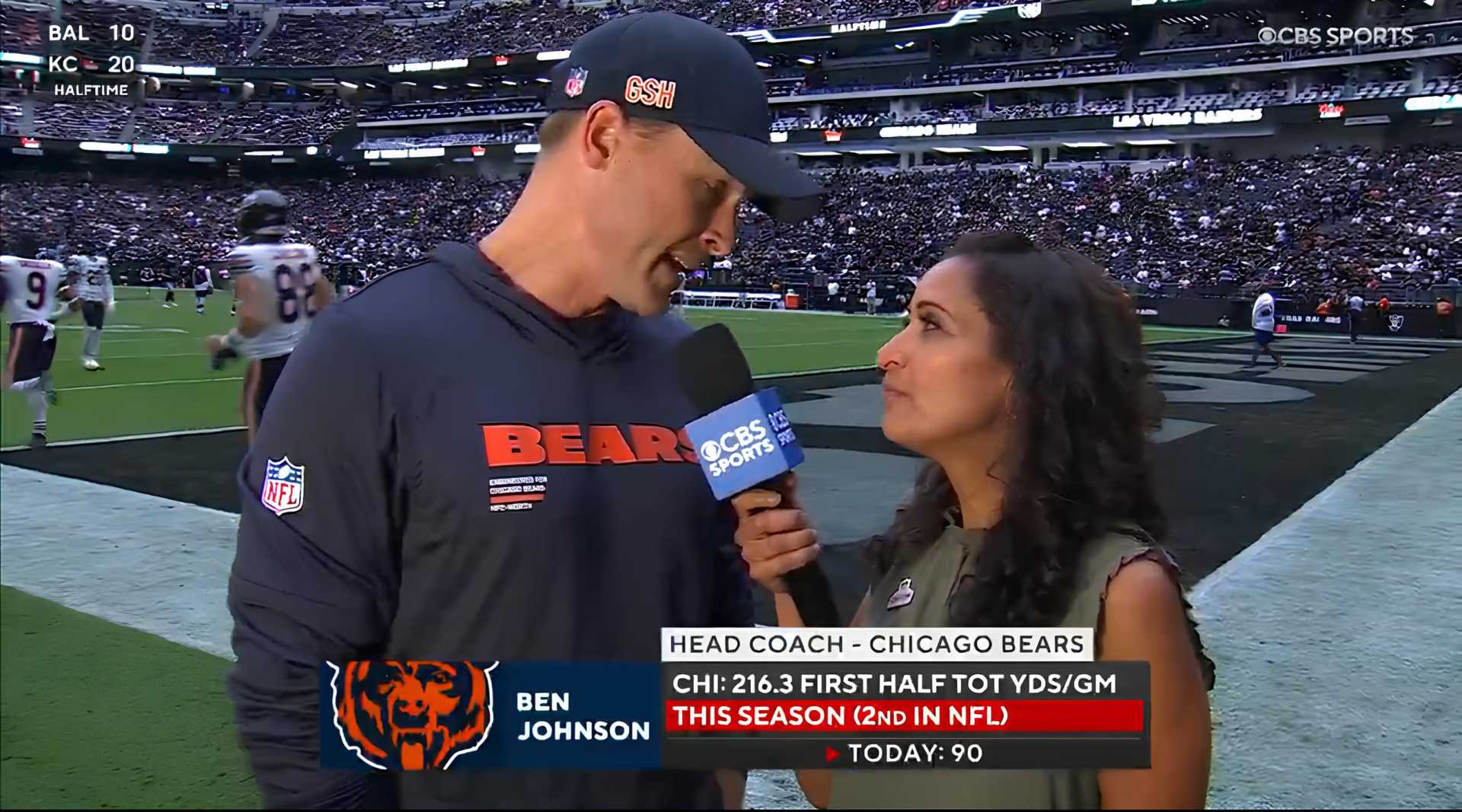 Ben Johnson Bears Halftime Interview