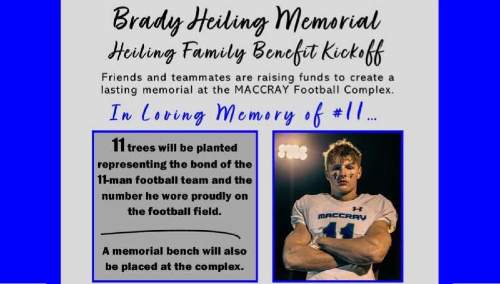Brady Heiling Football Player Memorial