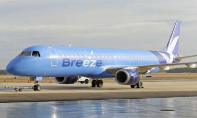 Breeze Airways Airplane At Tampa International Airport
