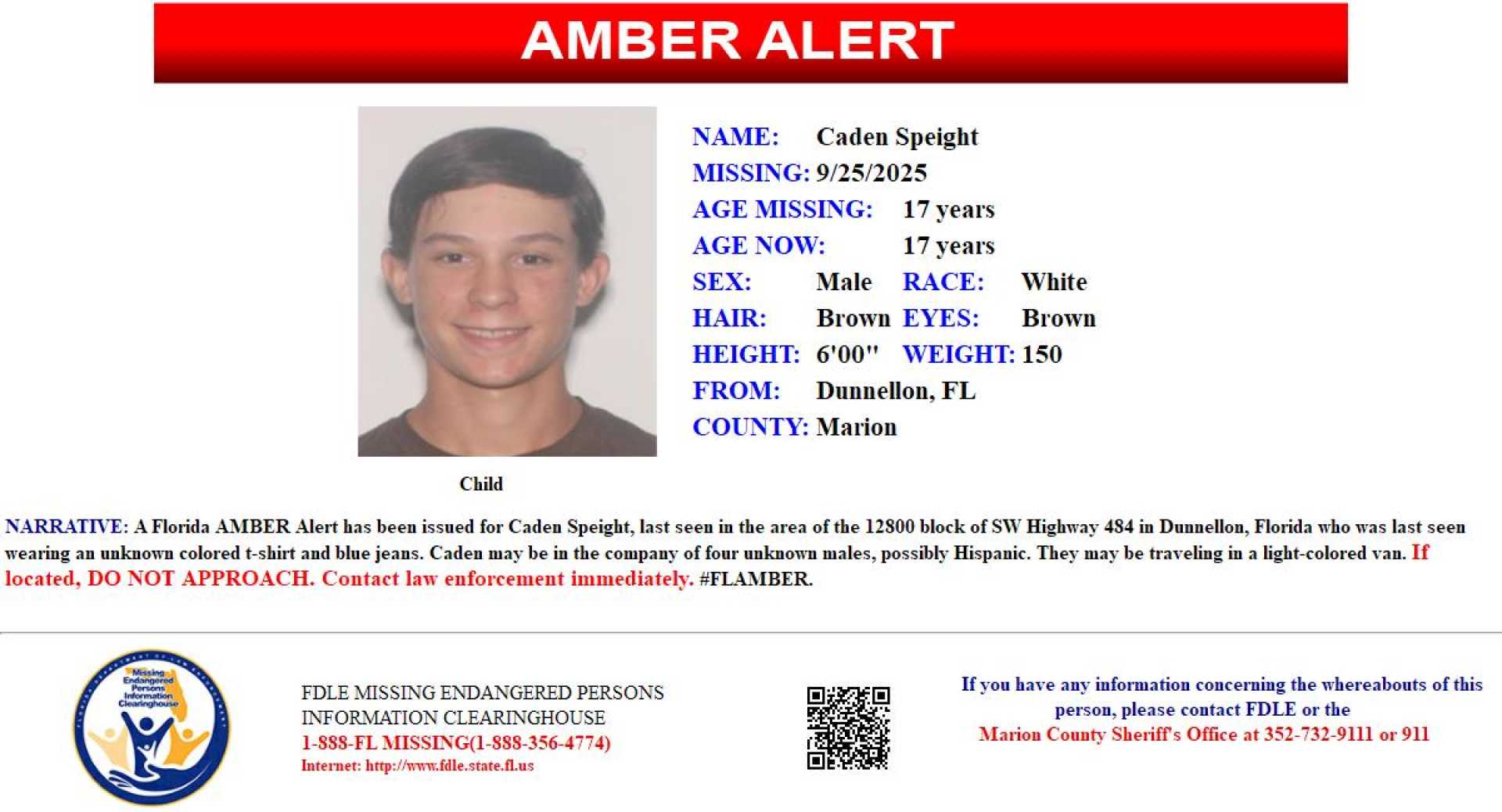 Caden Speight Missing Person Alert