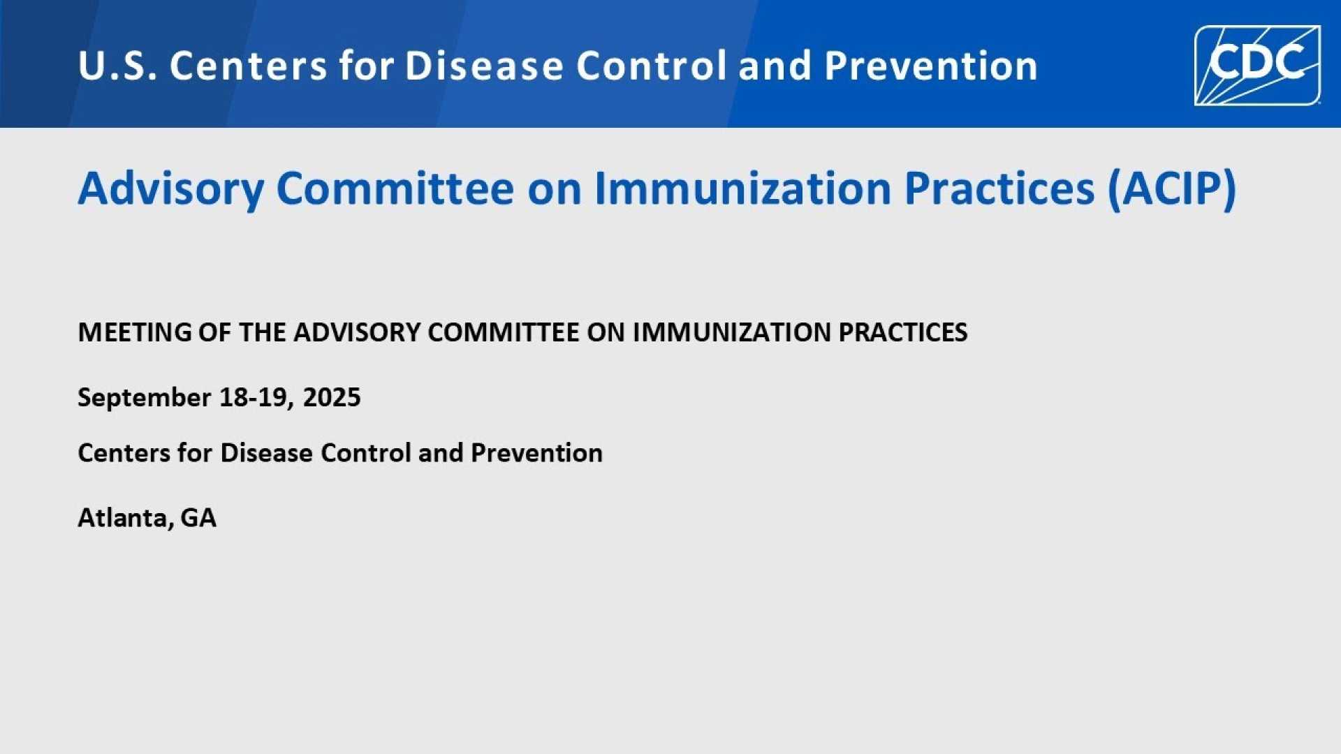 Cdc Vaccine Committee Meeting Atlanta