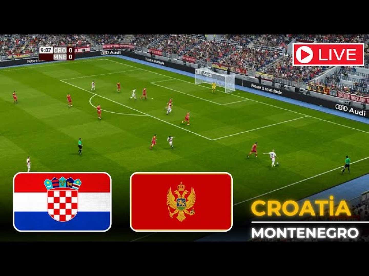 Croatia Vs Montenegro Football Match