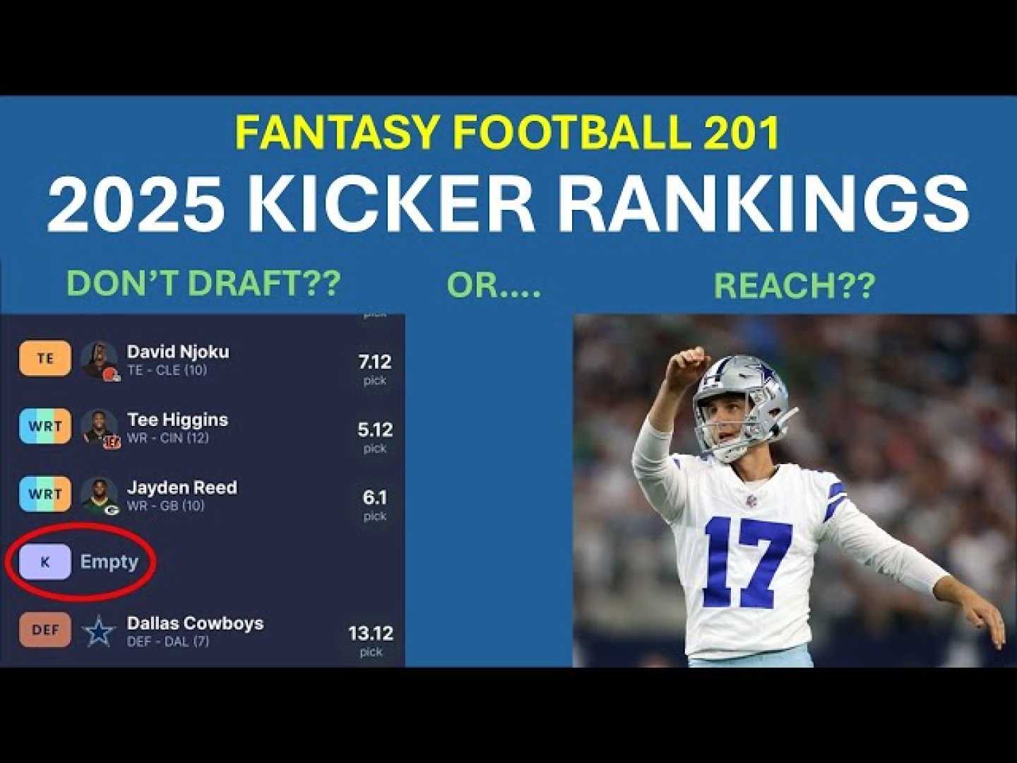 Fantasy Football Kickers 2025