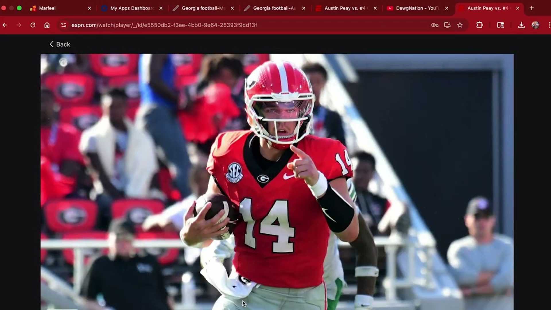 Georgia Football Austin Peay Game