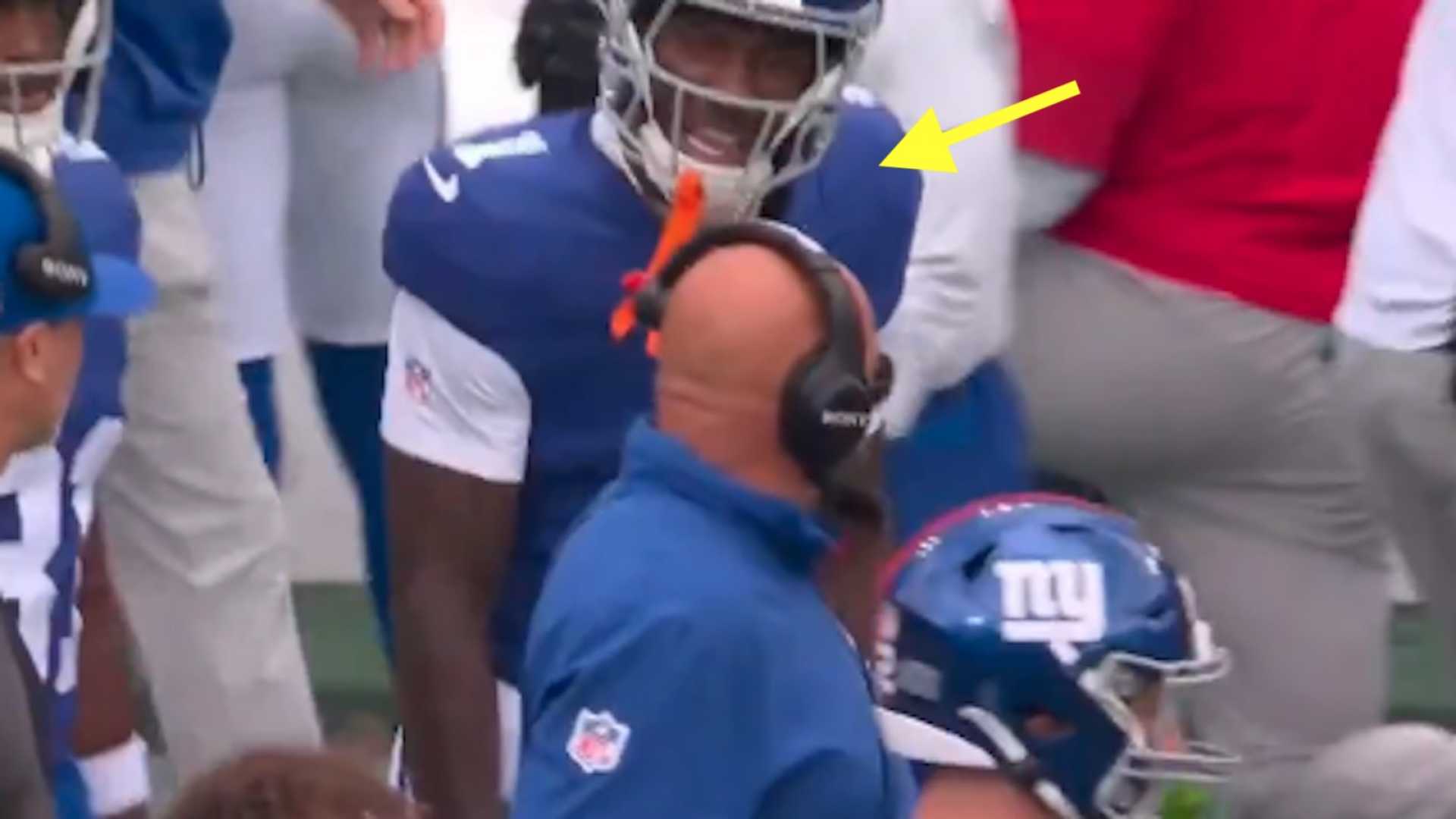 Giants Nabers Sideline Coach Exchange