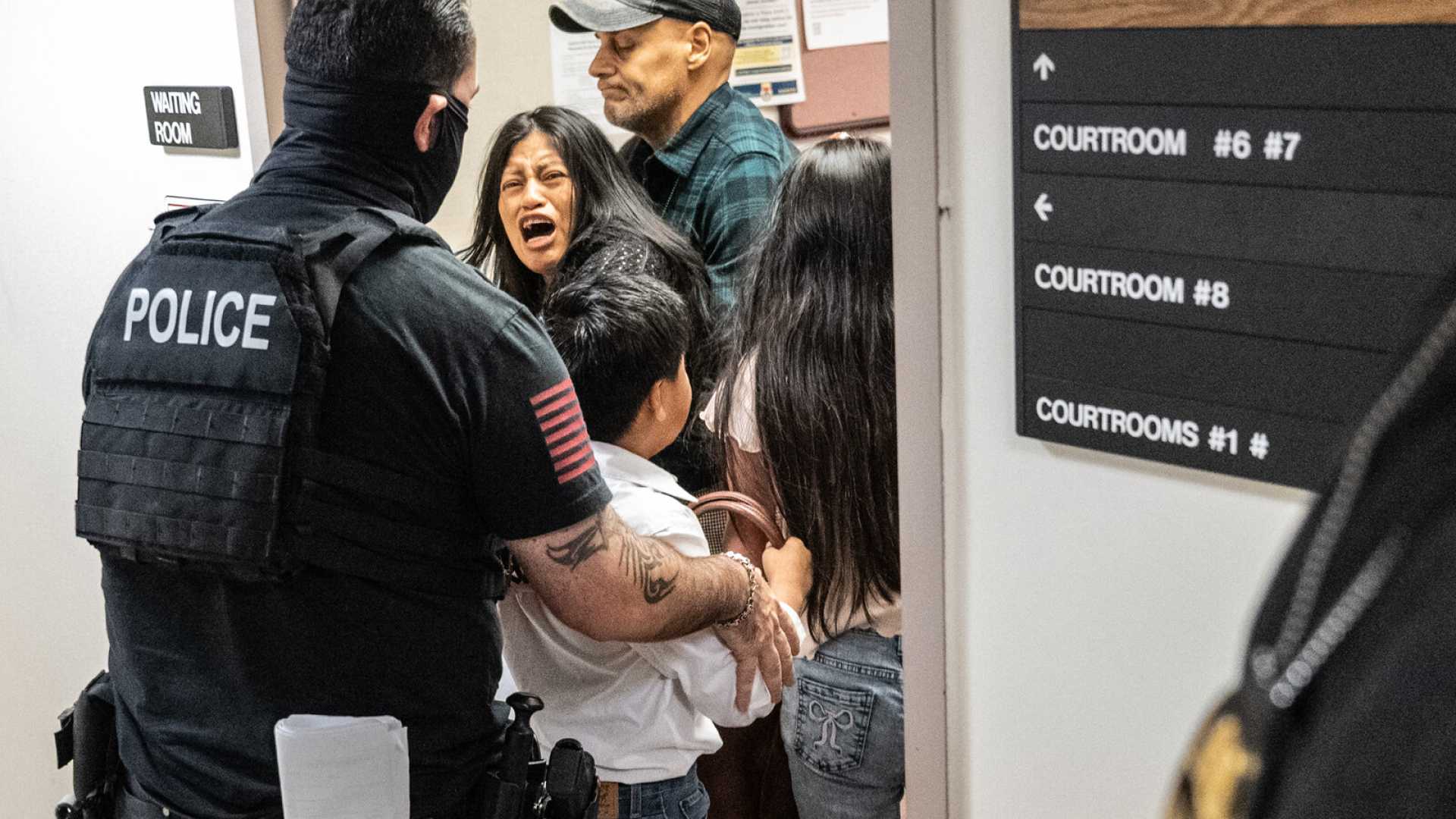Ice Officer Pushing Woman New York