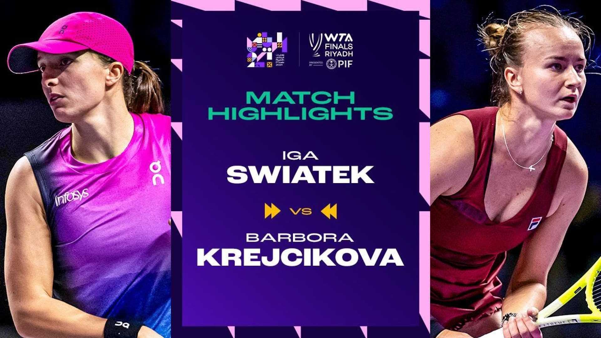 Iga Swiatek Barbora Krejcikova Tennis Match