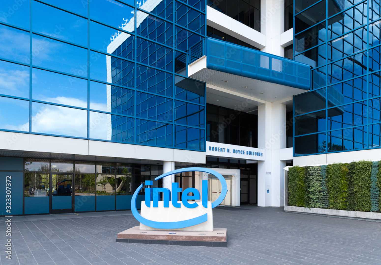 Intel Headquarters Sign In Santa Clara