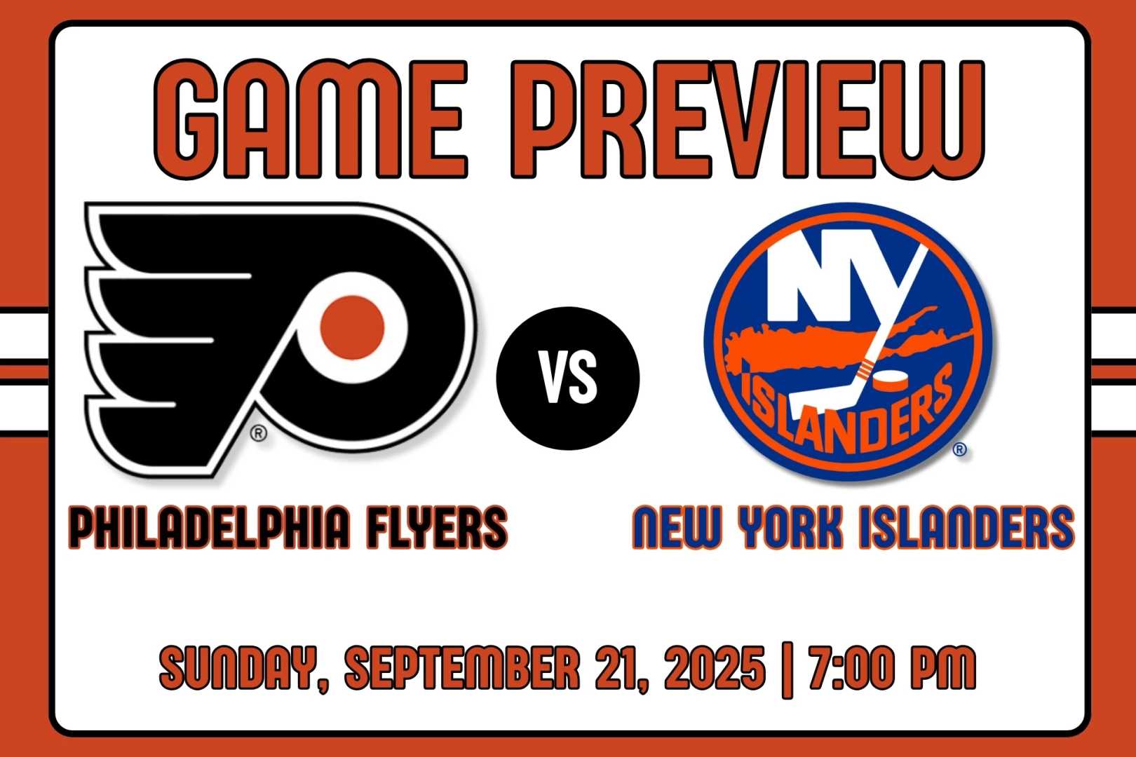 Islanders Flyers Preseason Game 2025