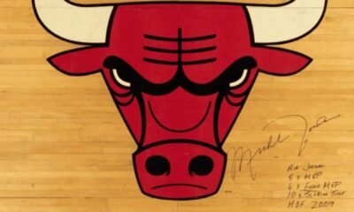Logan Paul Michael Jordan Signed Floor Piece