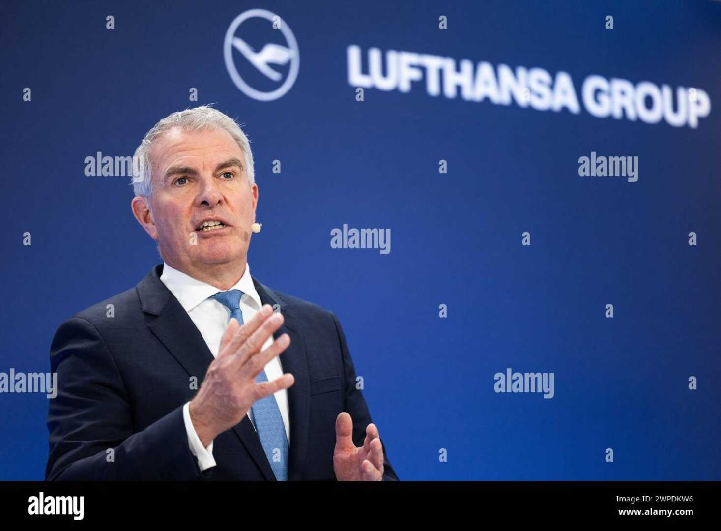 Lufthansa Ceo Carsten Spohr Press Conference Frankfurt