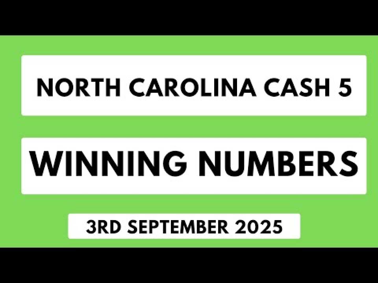 North Carolina Lottery Results September 2025