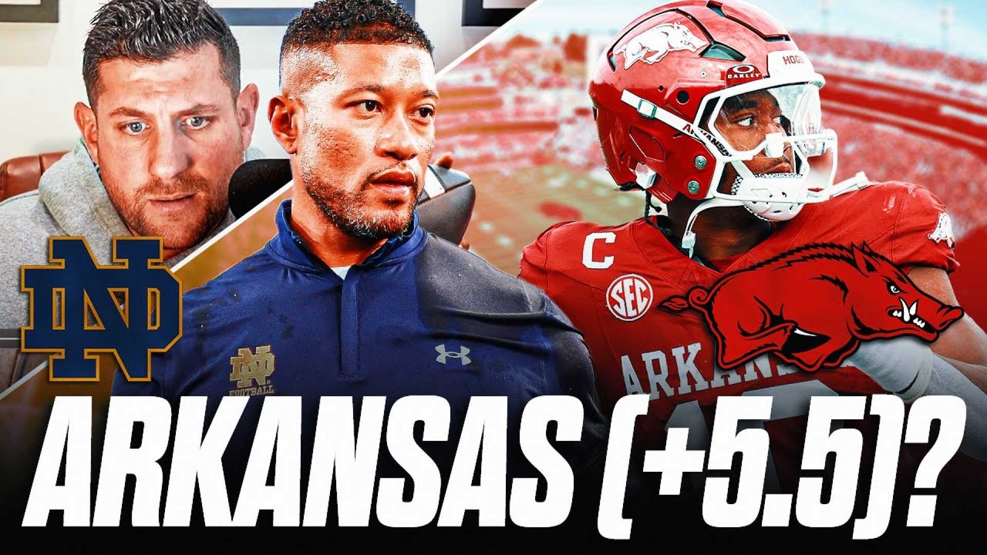 Notre Dame Football Team And Arkansas Razorbacks