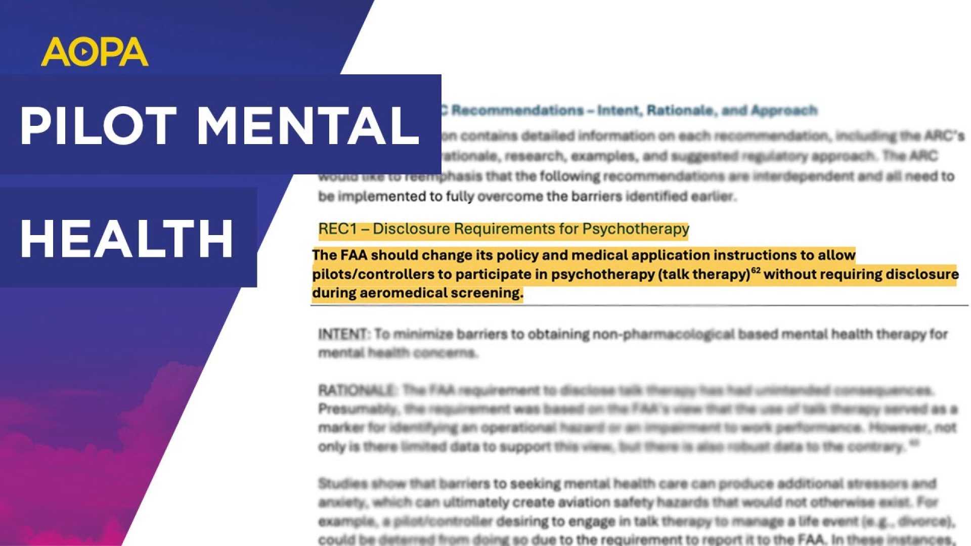 Pilot Mental Health Faa Regulations