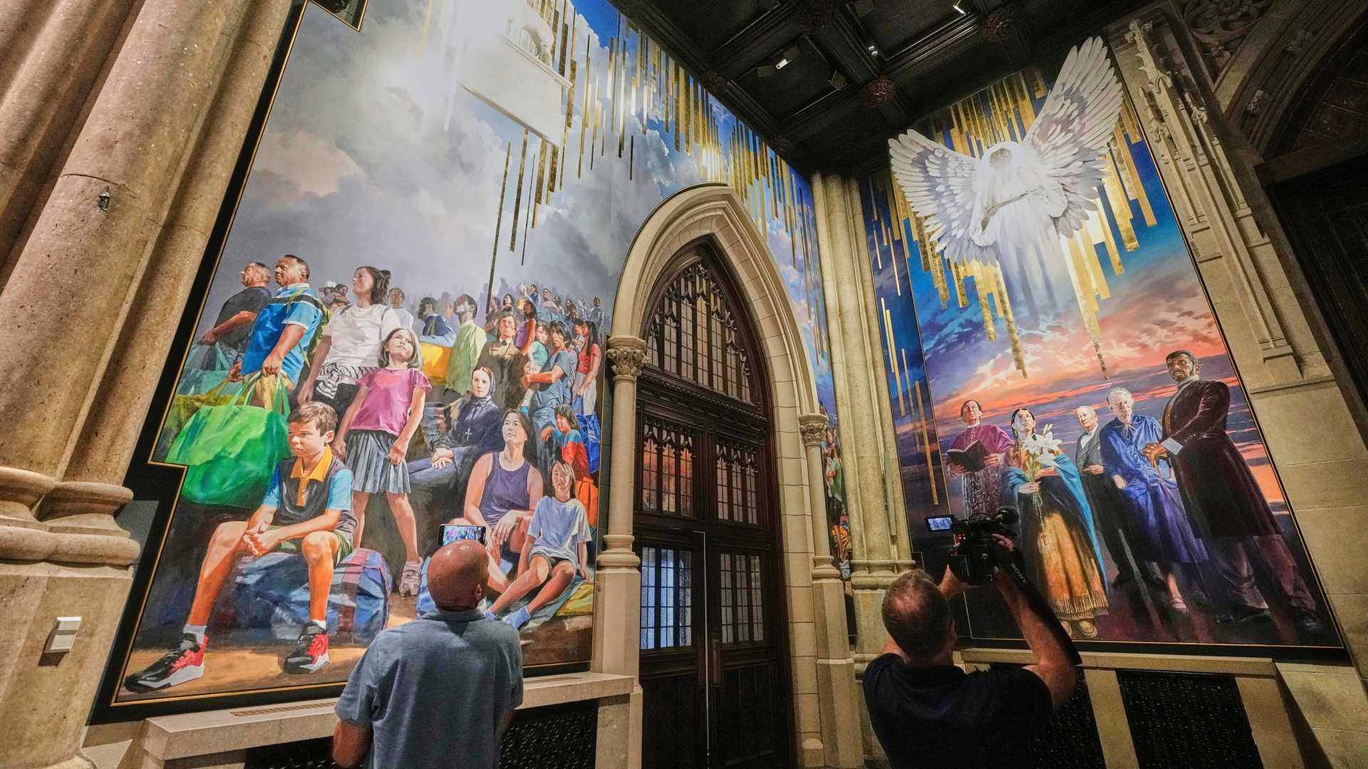St. Patrick's Cathedral New York Mural Immigrants