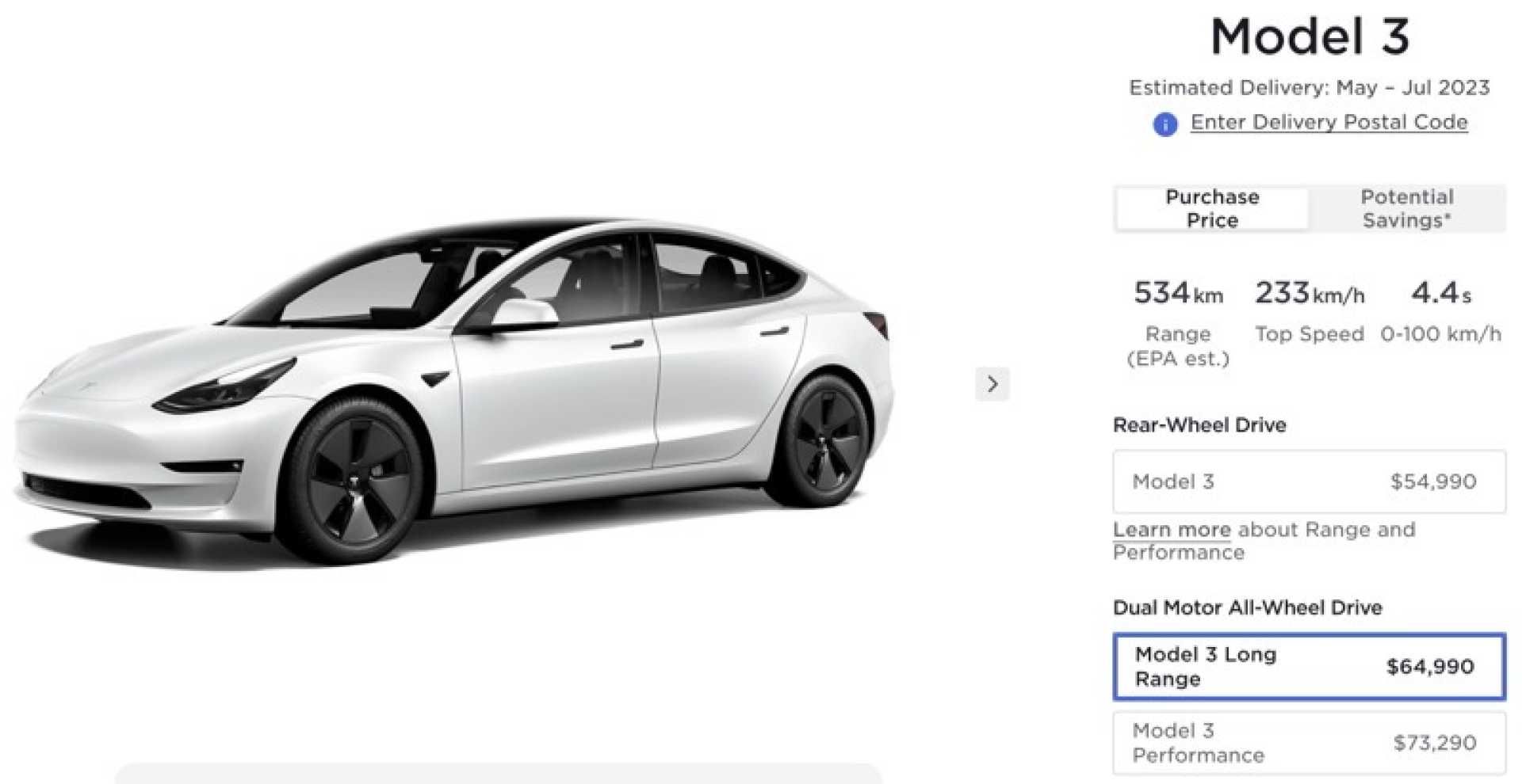 Tesla Model 3 Discount Canada