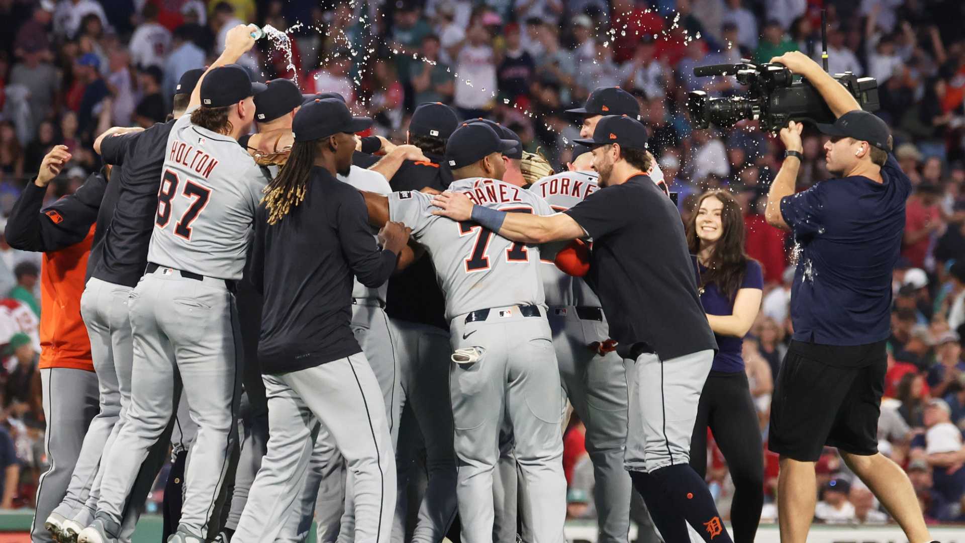 Tigers Red Sox Playoff Victory Celebration