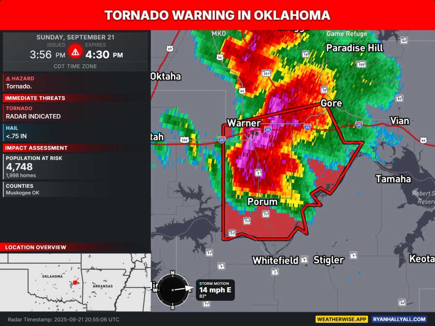Tornado Warning Muskogee County