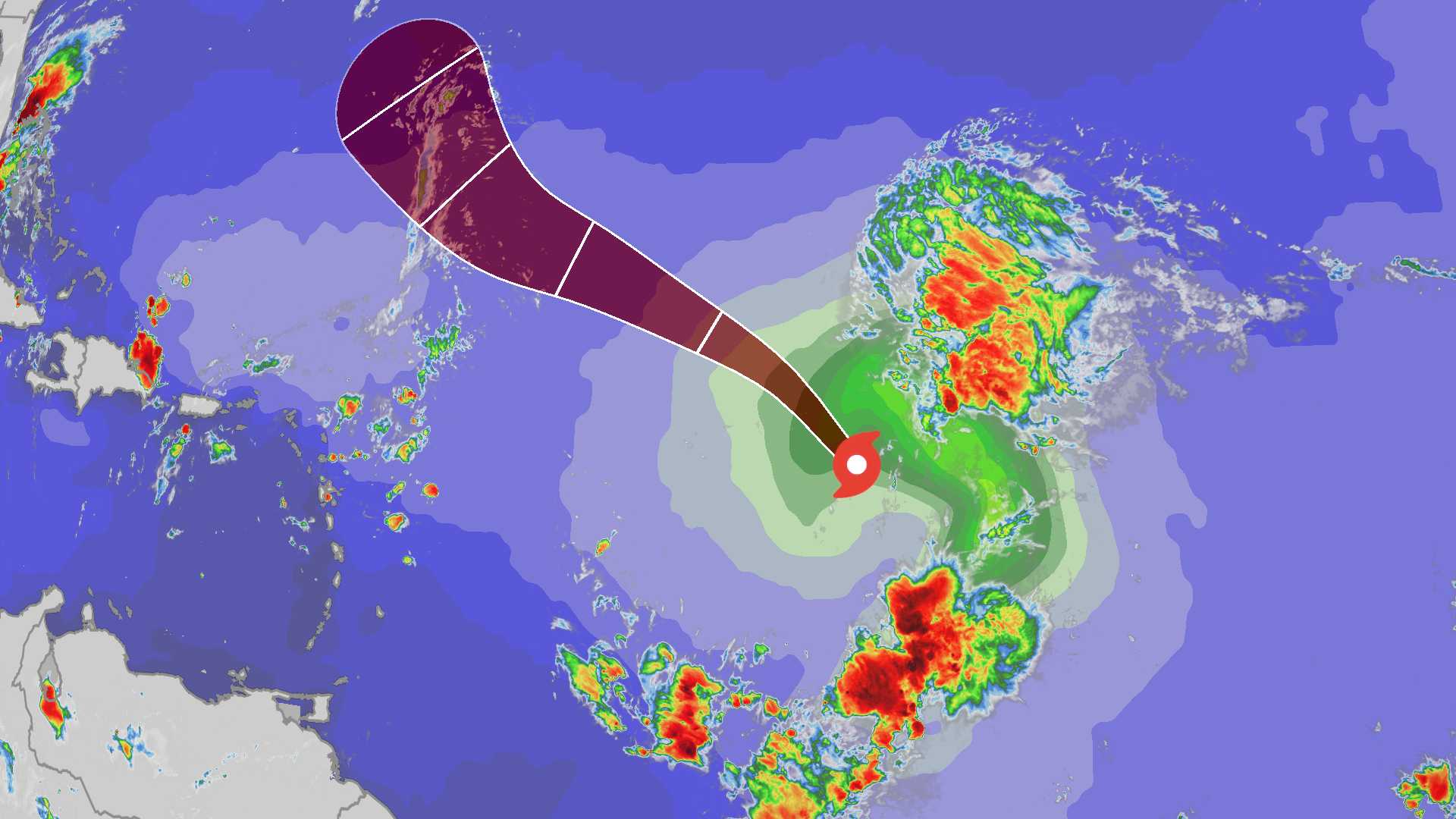 Tropical Storm Gabrielle Atlantic Ocean