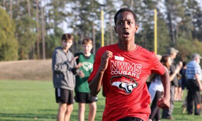 7th Grader Running League Championship Race