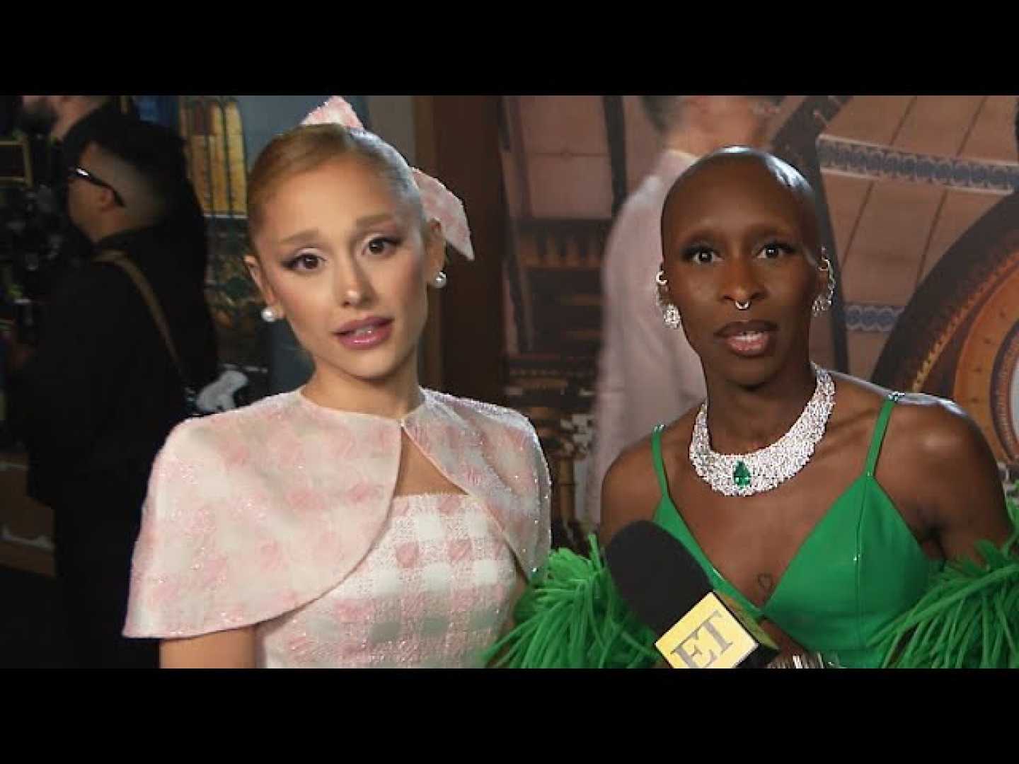 Ariana Grande Cynthia Erivo Necklace Press Tour