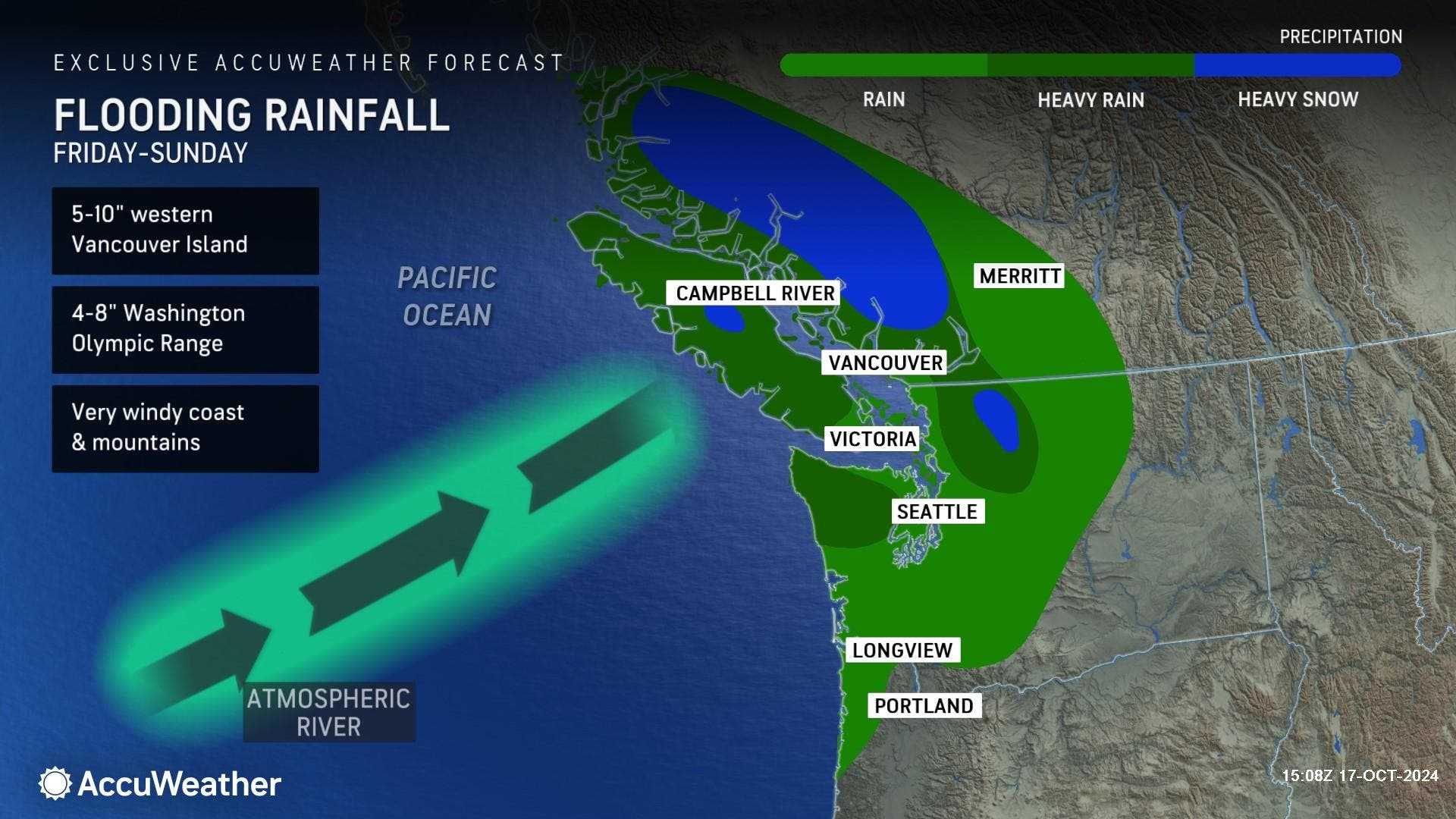 Atmospheric River Western Washington Rain Snow