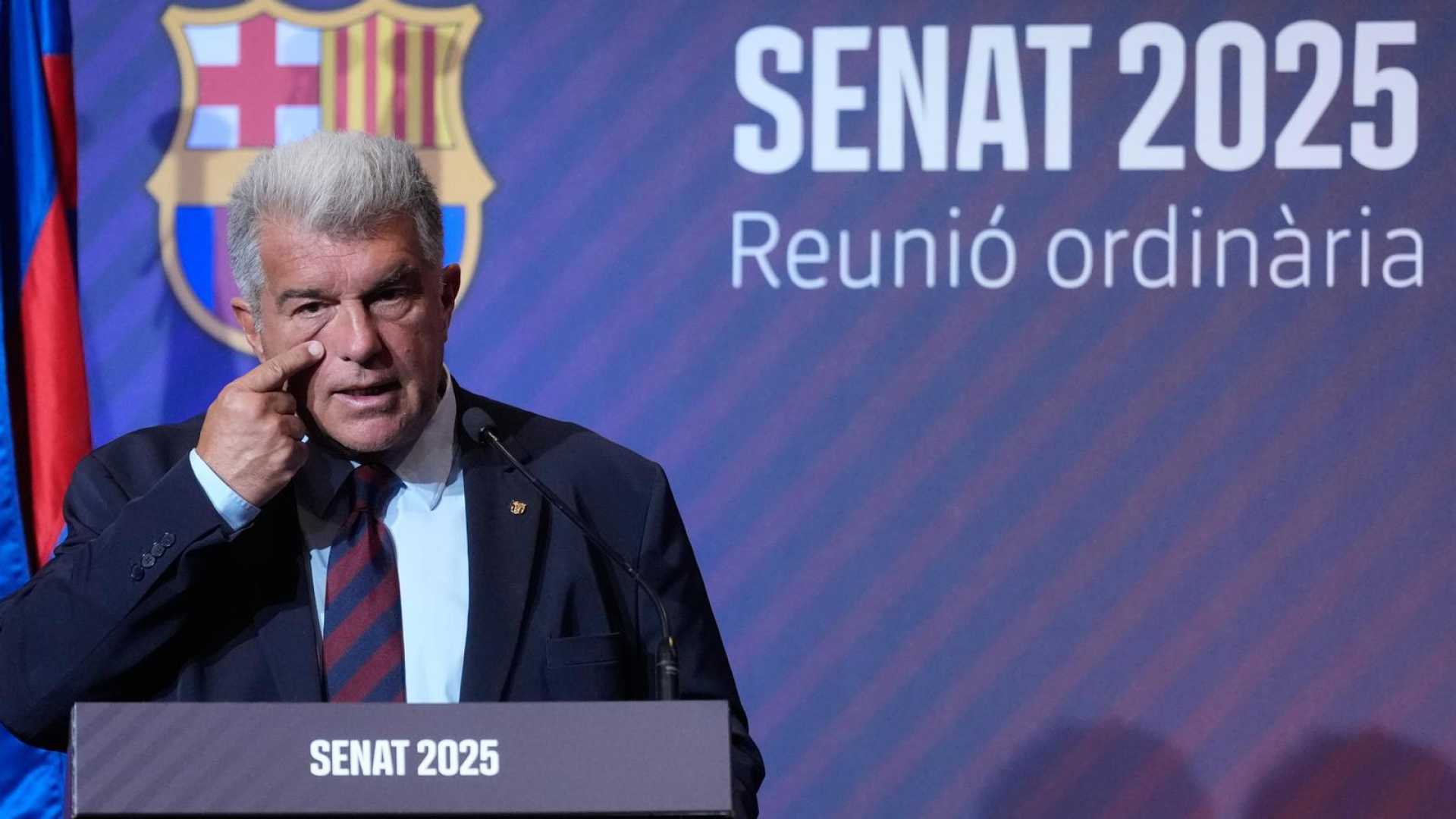 Barcelona President Joan Laporta Budget Assembly 2025